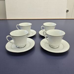 NORITAKE Rainer 6909 Cups & Saucers Set of 4 Vintage Tea Coffee Vintage